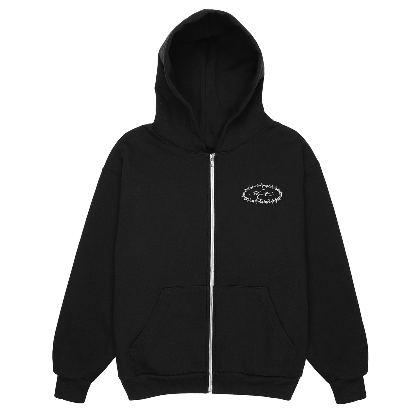 Statement Zip-Up Hoodie (Black)